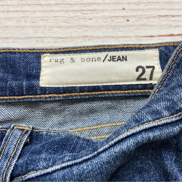 Rag & Bone 10” Dre High Rise Slim Boyfriend Jeans in Worn Wash Sz 27 - Picture 6 of 15